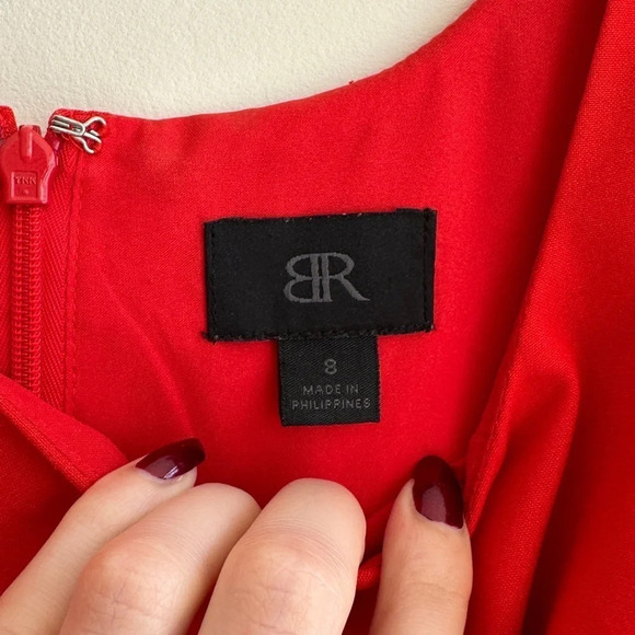 Banana Republic Red and Pink Combo Striped Pleated Dress, Size 8 - Picture 11 of 16